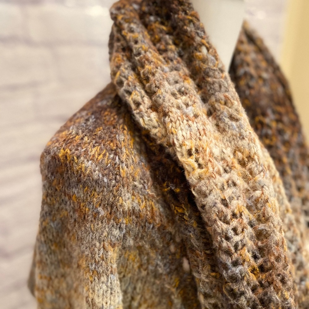 Brown mohair multi color long cardigan Size OS - Picture 4 of 6